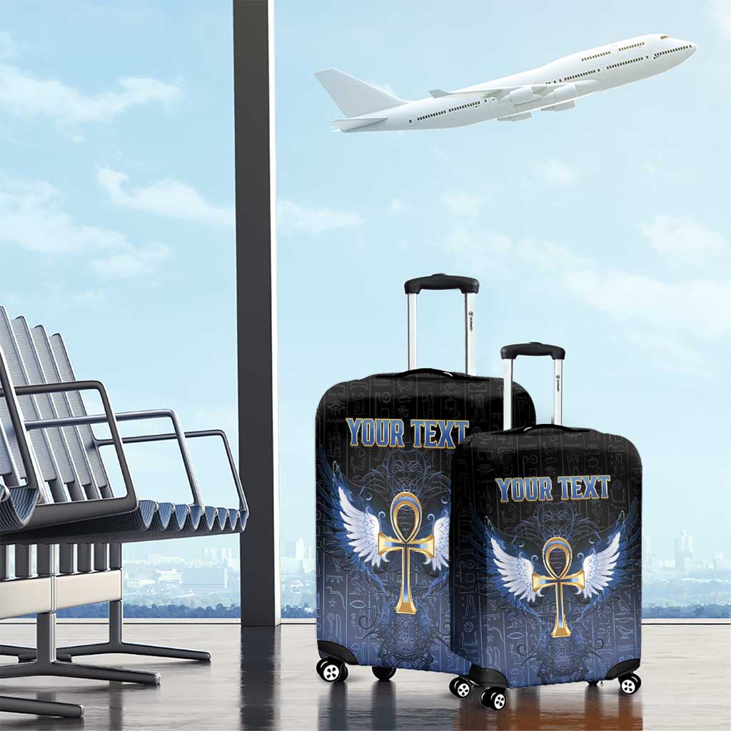 Personalised Egyptian Ankh Luggage Cover Egypt Hieroglyphs Pattern
