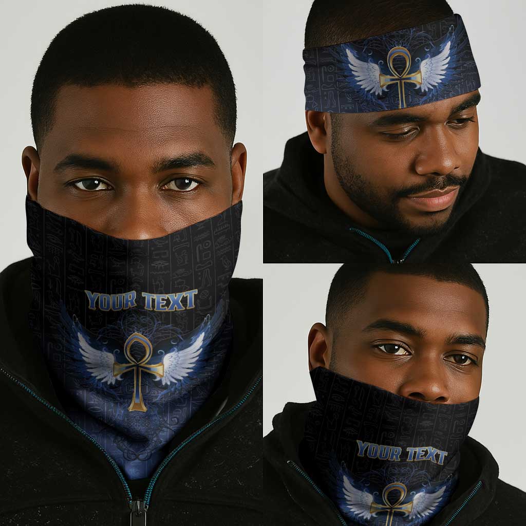 Personalised Egyptian Ankh Neck Gaiter Egypt Hieroglyphs Pattern LT15