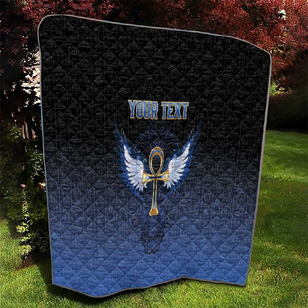 Personalised Egyptian Ankh Quilt Egypt Hieroglyphs Pattern