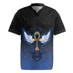 Personalised Egyptian Ankh Rugby Jersey Egypt Hieroglyphs Pattern