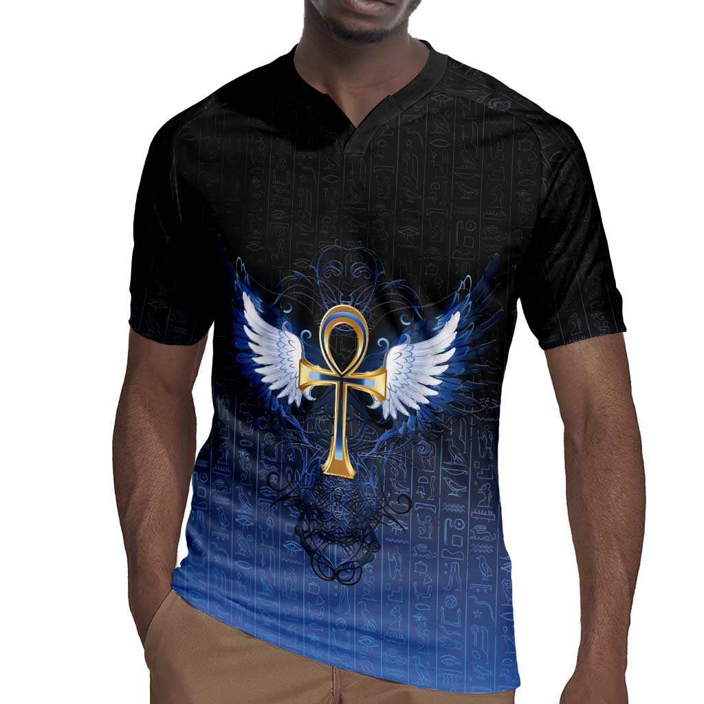 Personalised Egyptian Ankh Rugby Jersey Egypt Hieroglyphs Pattern