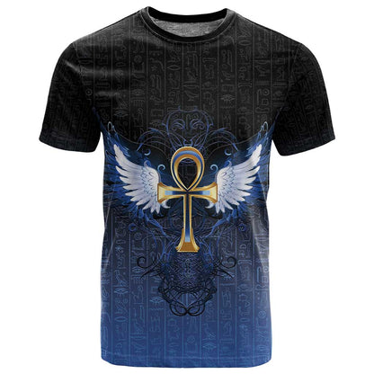 Personalised Egyptian Ankh T shirt Egypt Hieroglyphs Pattern