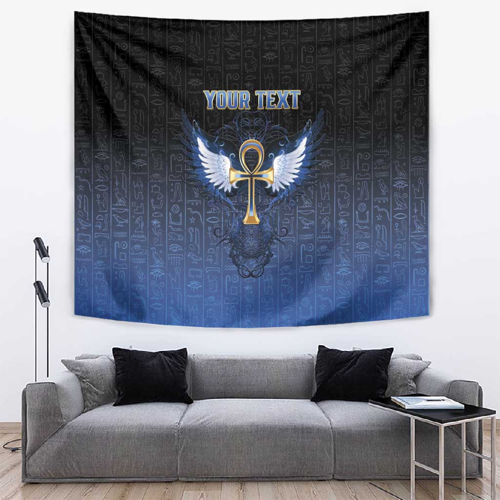 Personalised Egyptian Ankh Tapestry Egypt Hieroglyphs Pattern