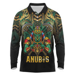 Ancient Egypt Long Sleeve Polo Shirt Anubis Egyptian