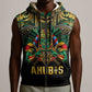 Ancient Egypt Sleeveless Zip Hoodie Anubis Egyptian - African Pride