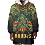 Ancient Egypt Wearable Blanket Hoodie Anubis Egyptian