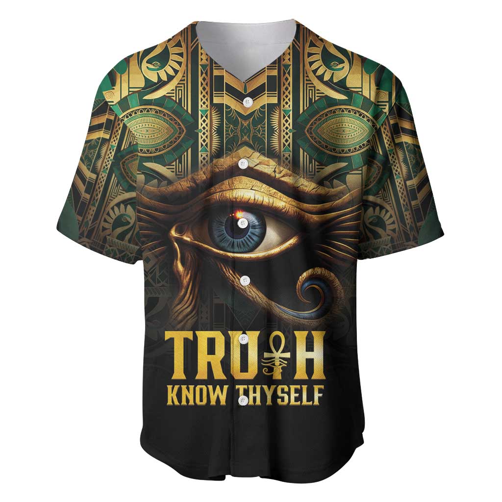 Egypt Eye of Horus Baseball Jersey Golden Ancient Egypt Pattern