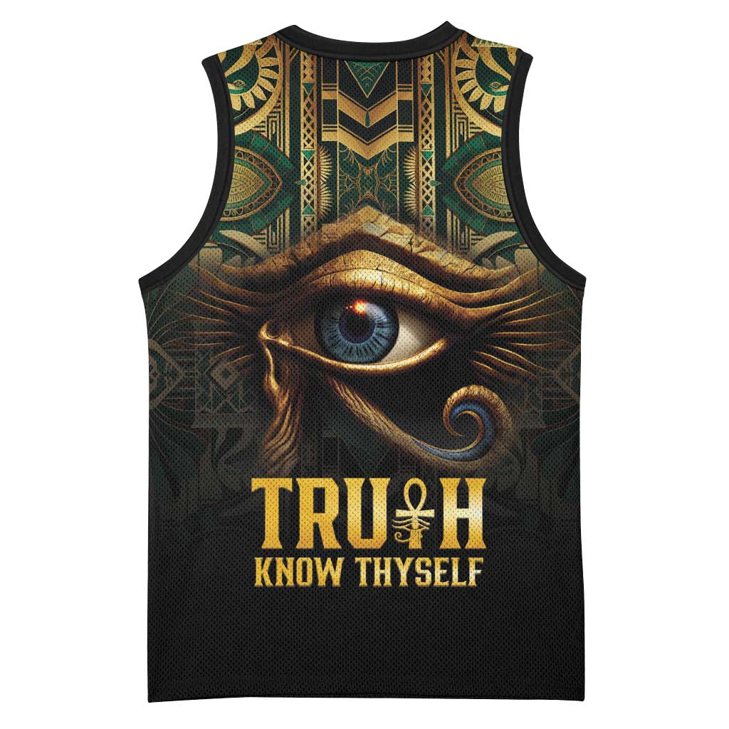 Egypt Eye of Horus Basketball Jersey Golden Ancient Egypt Pattern LT15