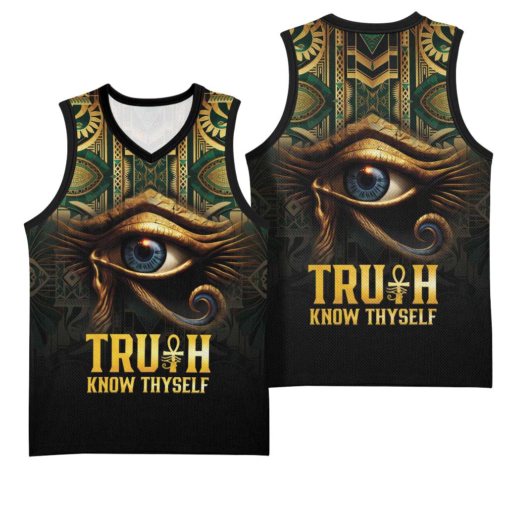 Egypt Eye of Horus Basketball Jersey Golden Ancient Egypt Pattern LT15