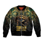 Egypt Eye of Horus Bomber Jacket Golden Ancient Egypt Pattern