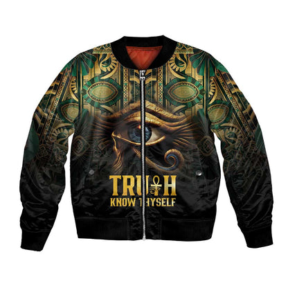 Egypt Eye of Horus Bomber Jacket Golden Ancient Egypt Pattern