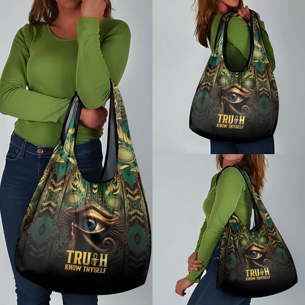 Egypt Eye of Horus Grocery Bag Golden Ancient Egypt Pattern