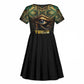 Egypt Eye of Horus Kid Short Sleeve Dress Golden Ancient Egypt Pattern