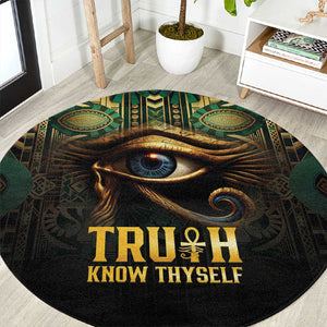 Egypt Eye of Horus Round Carpet Golden Ancient Egypt Pattern