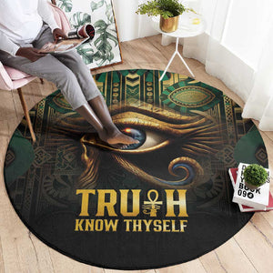 Egypt Eye of Horus Round Carpet Golden Ancient Egypt Pattern