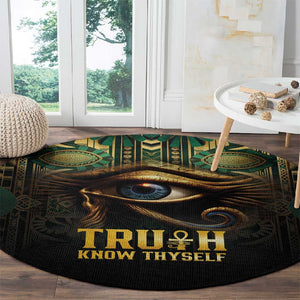 Egypt Eye of Horus Round Carpet Golden Ancient Egypt Pattern