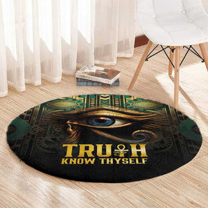 Egypt Eye of Horus Round Carpet Golden Ancient Egypt Pattern