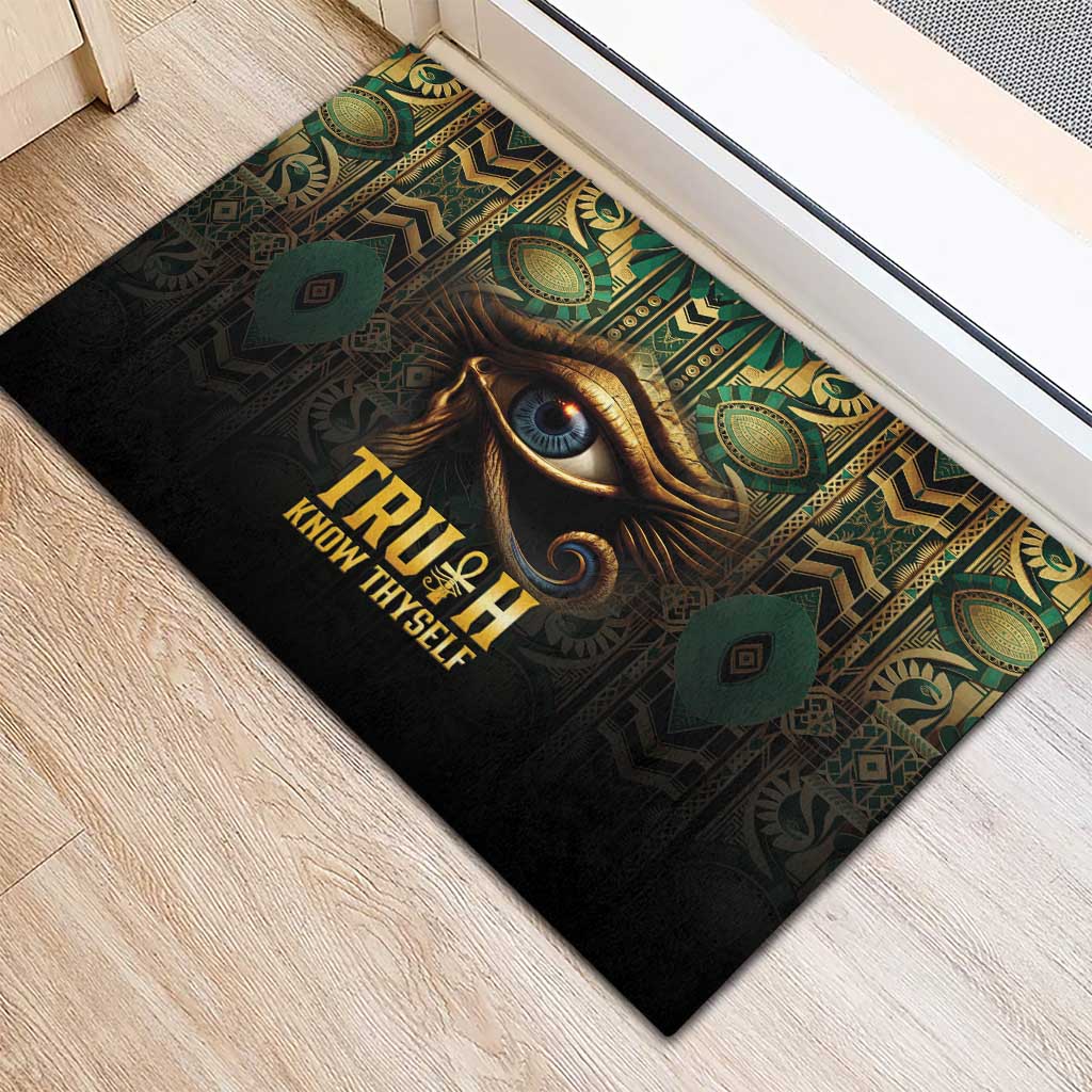 Egypt Eye of Horus Rubber Doormat Golden Ancient Egypt Pattern