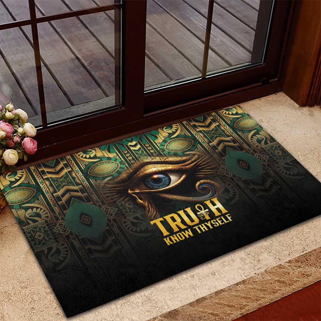 Egypt Eye of Horus Rubber Doormat Golden Ancient Egypt Pattern