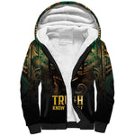 Egypt Eye of Horus Sherpa Hoodie Golden Ancient Egypt Pattern