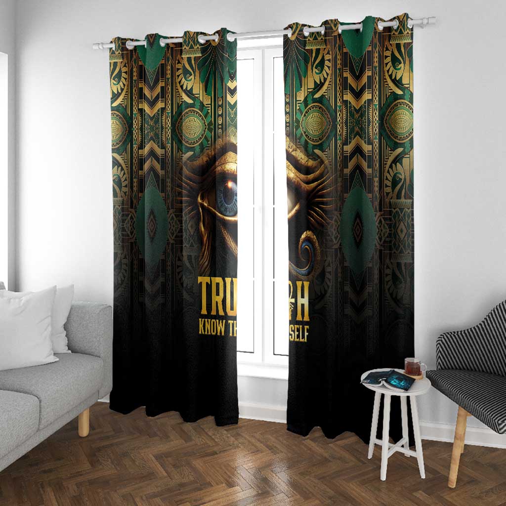 Egypt Eye of Horus Window Curtain Golden Ancient Egypt Pattern