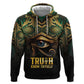Egypt Eye of Horus Zip Hoodie Golden Ancient Egypt Pattern