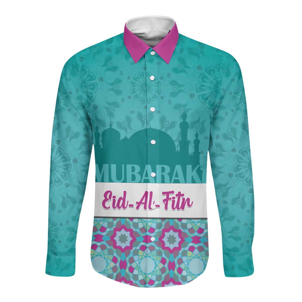 Personalised Eid al-Fitr Long Sleeve Button Shirt Eid Mubarak
