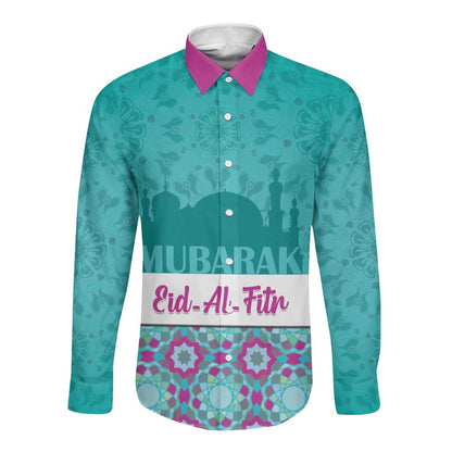 Personalised Eid al-Fitr Long Sleeve Button Shirt Eid Mubarak