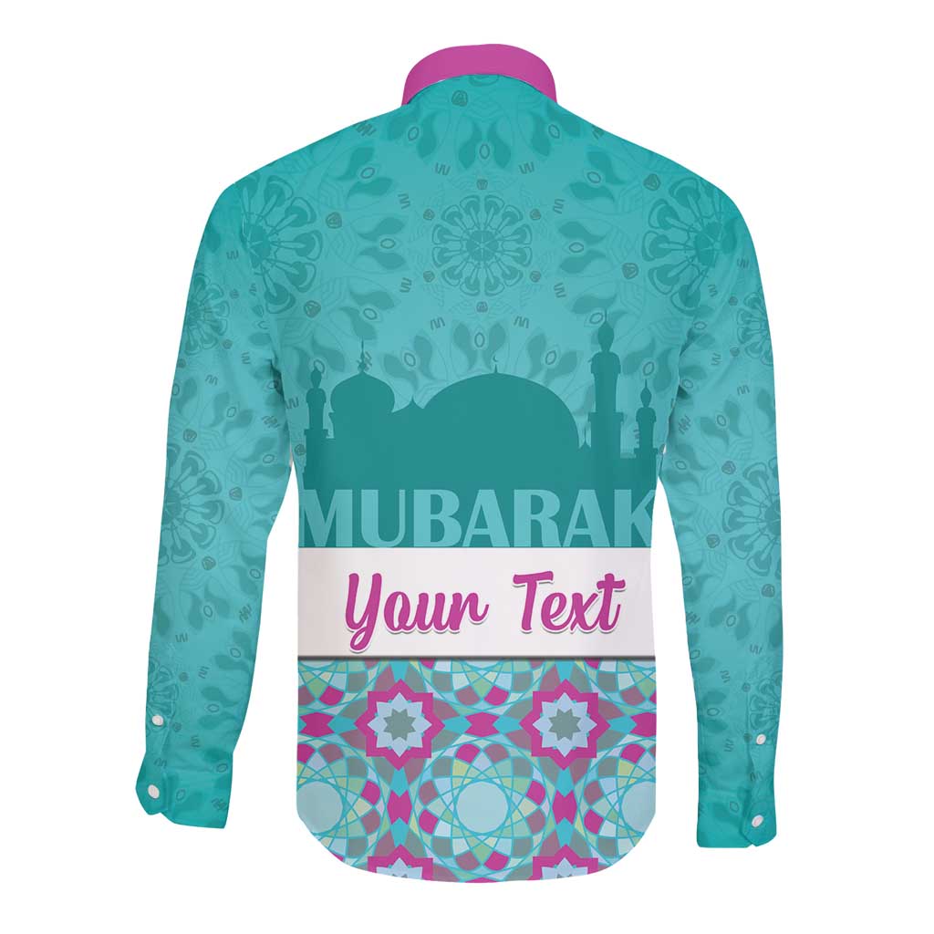 Personalised Eid al-Fitr Long Sleeve Button Shirt Eid Mubarak