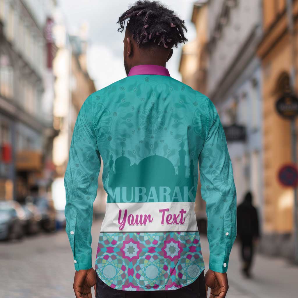 Personalised Eid al-Fitr Long Sleeve Button Shirt Eid Mubarak
