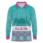 Personalised Eid al-Fitr Long Sleeve Polo Shirt Eid Mubarak