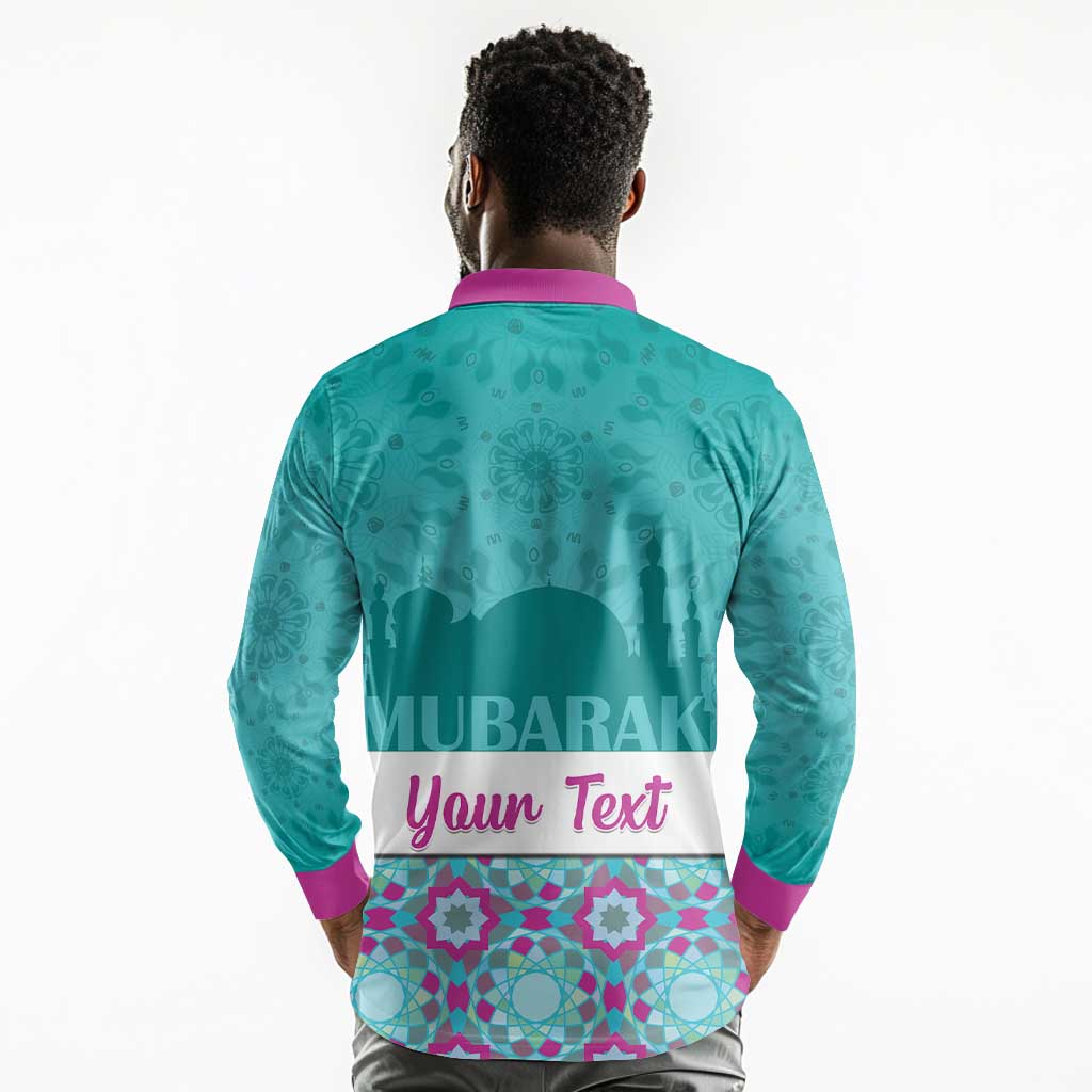 Personalised Eid al-Fitr Long Sleeve Polo Shirt Eid Mubarak
