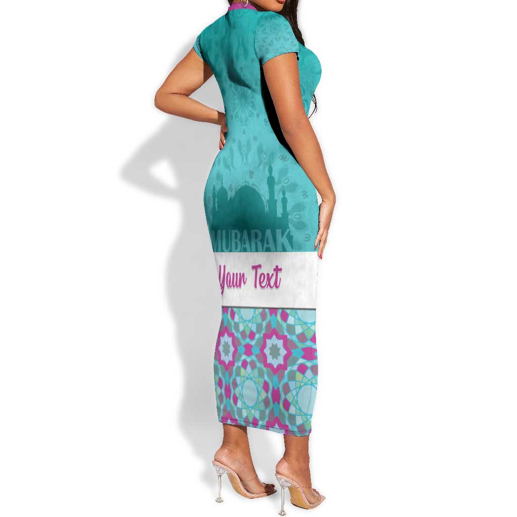 Personalised Eid al-Fitr Short Sleeve Bodycon Dress Eid Mubarak LT15