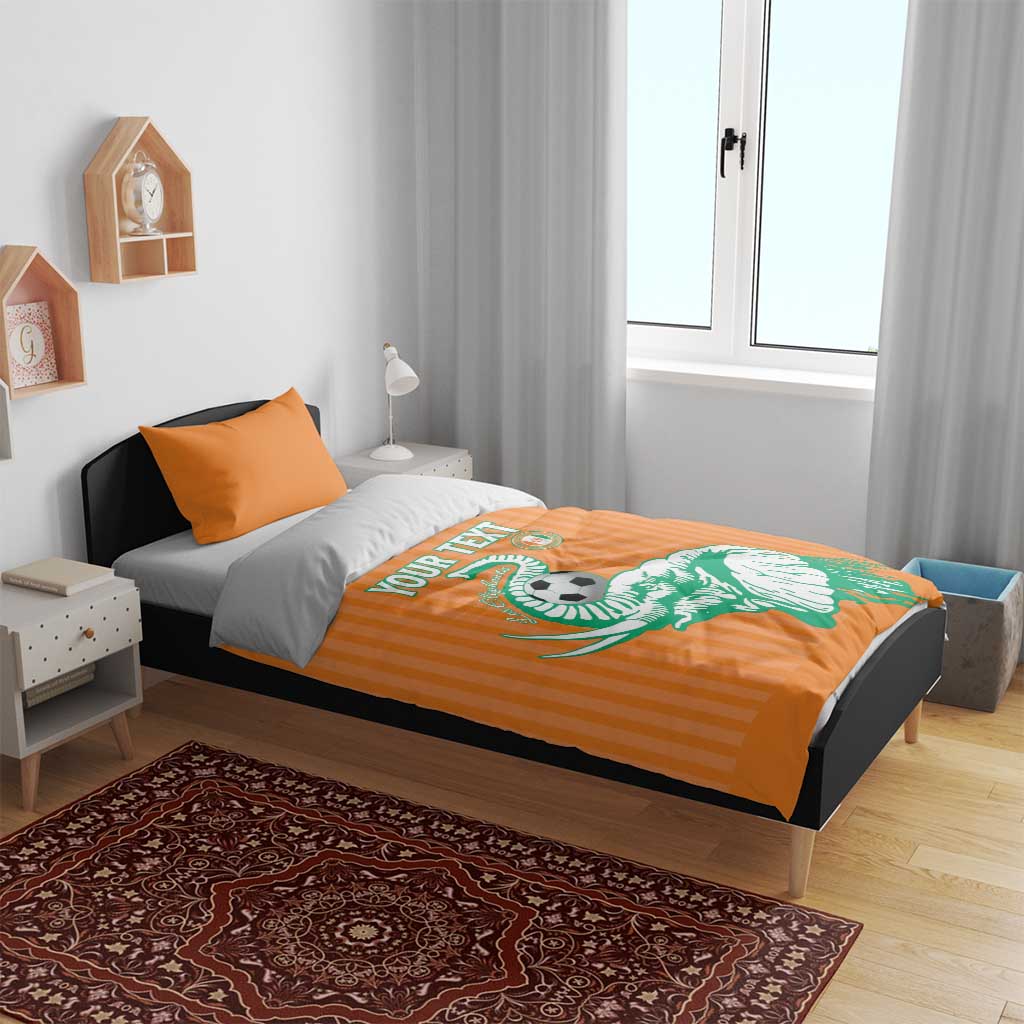 Custom Cote dIvoire Football Bedding Set Les Elephants