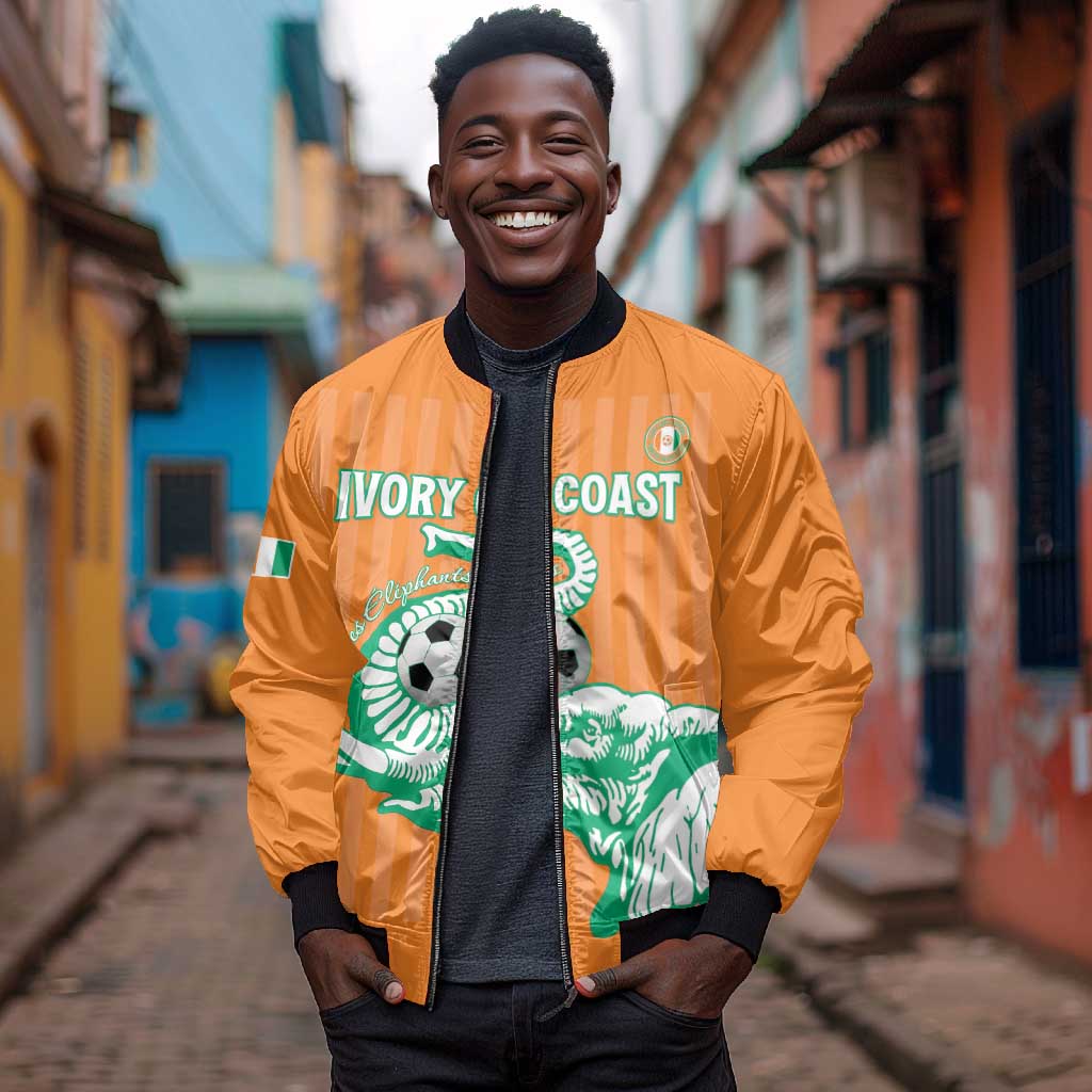 Custom Cote dIvoire Football Bomber Jacket Les Elephants