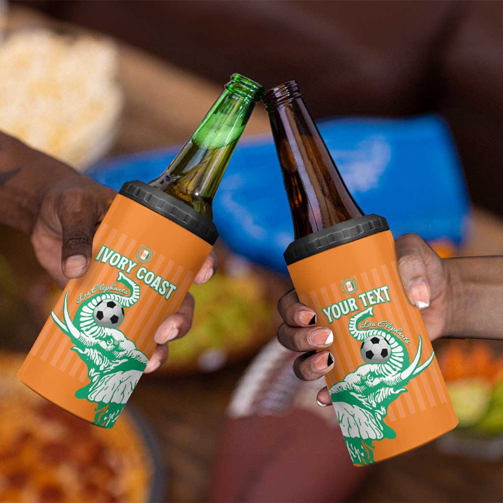 Custom Cote dIvoire Football 4 in 1 Can Cooler Tumbler Les Elephants