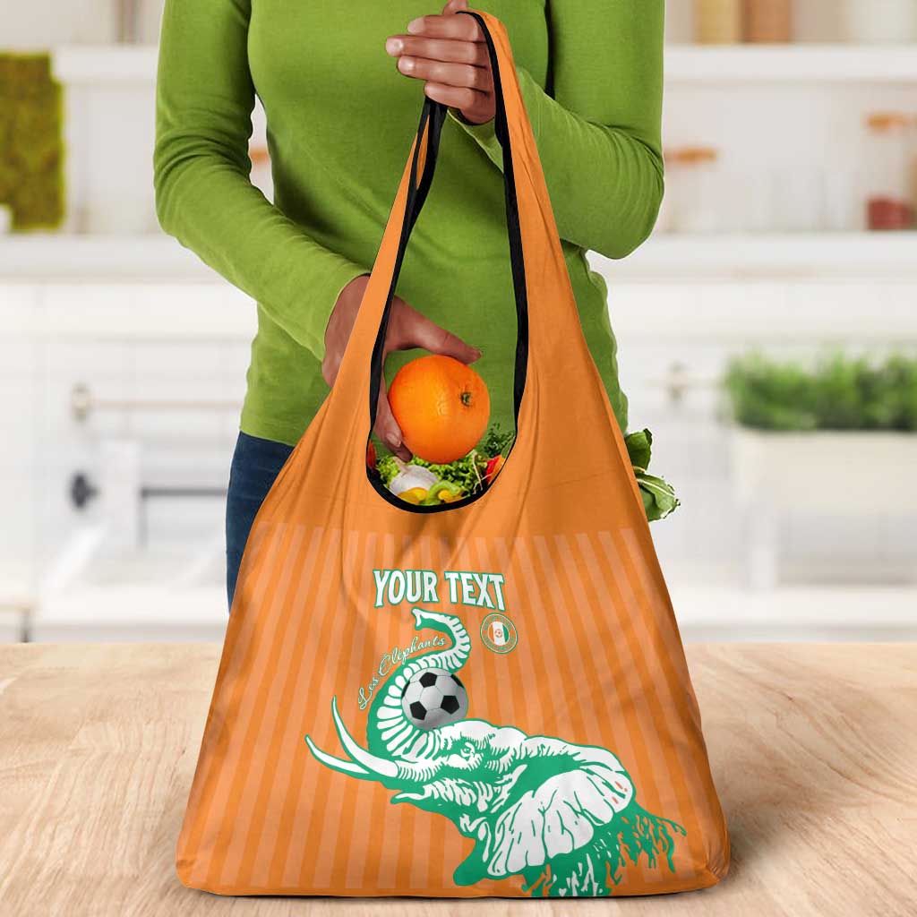 Custom Cote dIvoire Football Grocery Bag Les Elephants