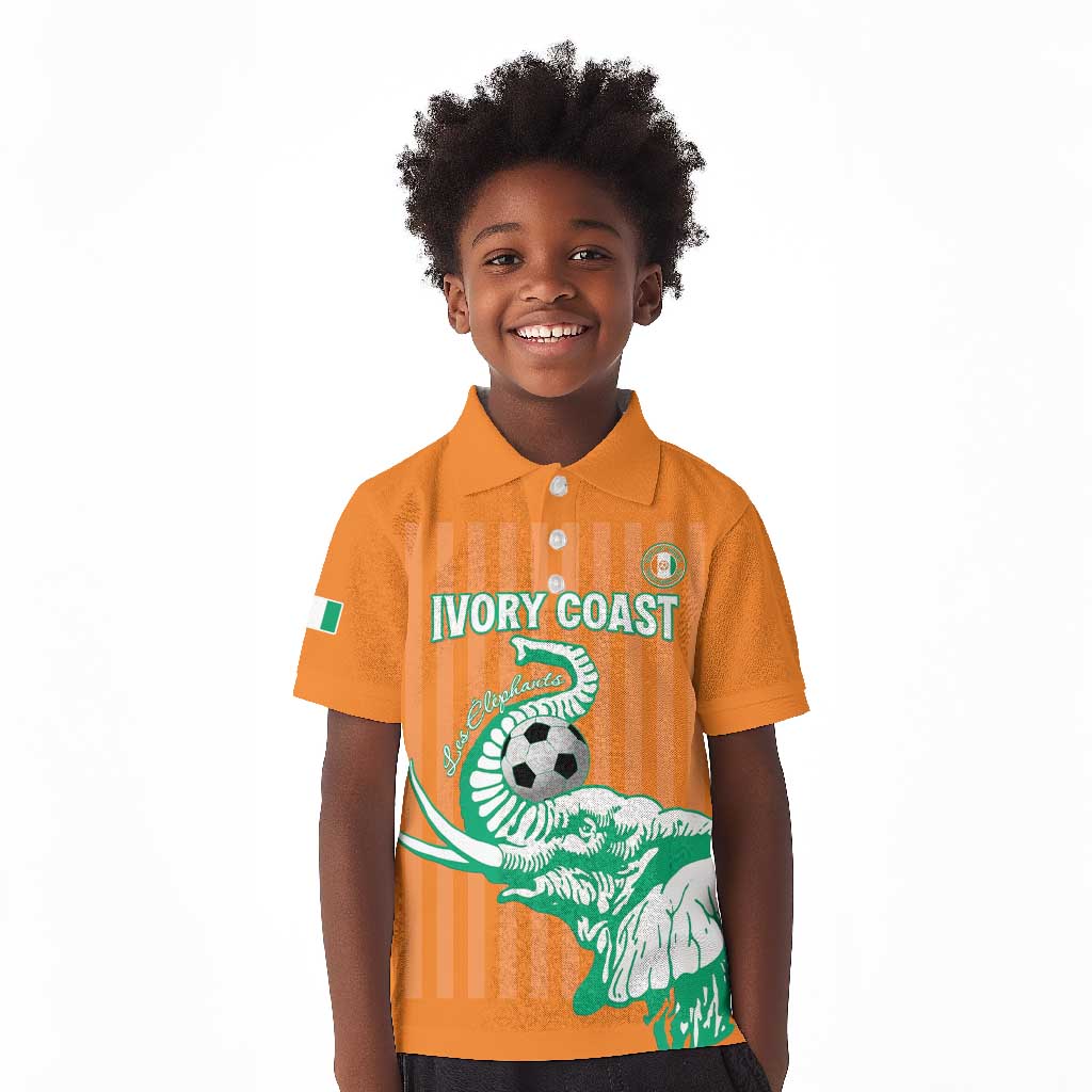 Custom Cote dIvoire Football Kid Polo Shirt Les Elephants