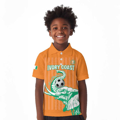 Custom Cote dIvoire Football Kid Polo Shirt Les Elephants