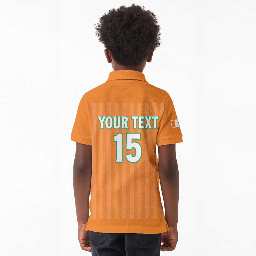 Custom Cote dIvoire Football Kid Polo Shirt Les Elephants