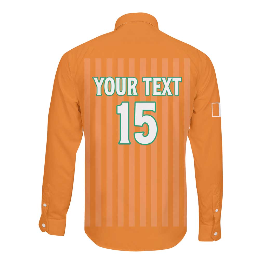 Custom Cote dIvoire Football Long Sleeve Button Shirt Les Elephants