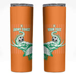 Custom Cote dIvoire Football Skinny Tumbler Les Elephants