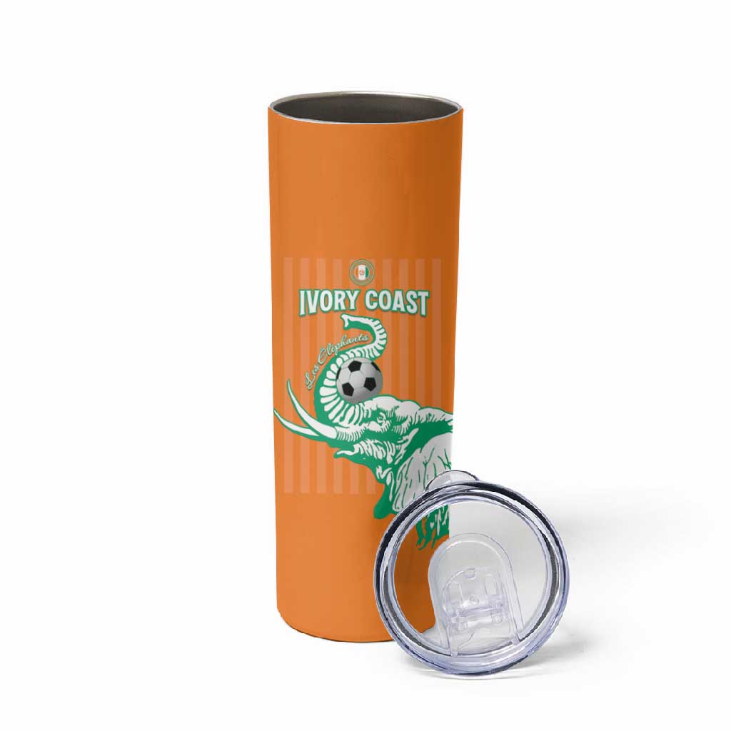 Custom Cote dIvoire Football Skinny Tumbler Les Elephants