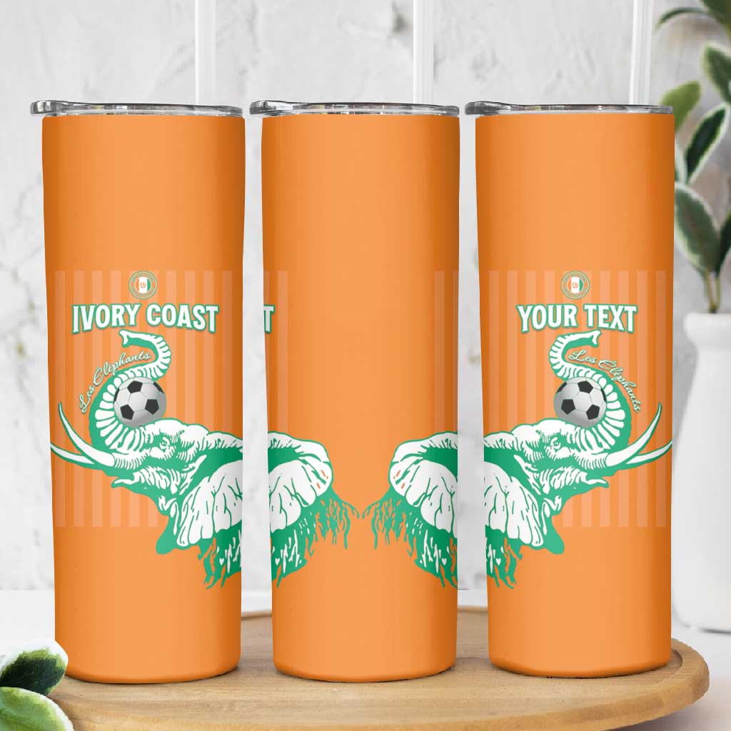 Custom Cote dIvoire Football Skinny Tumbler Les Elephants