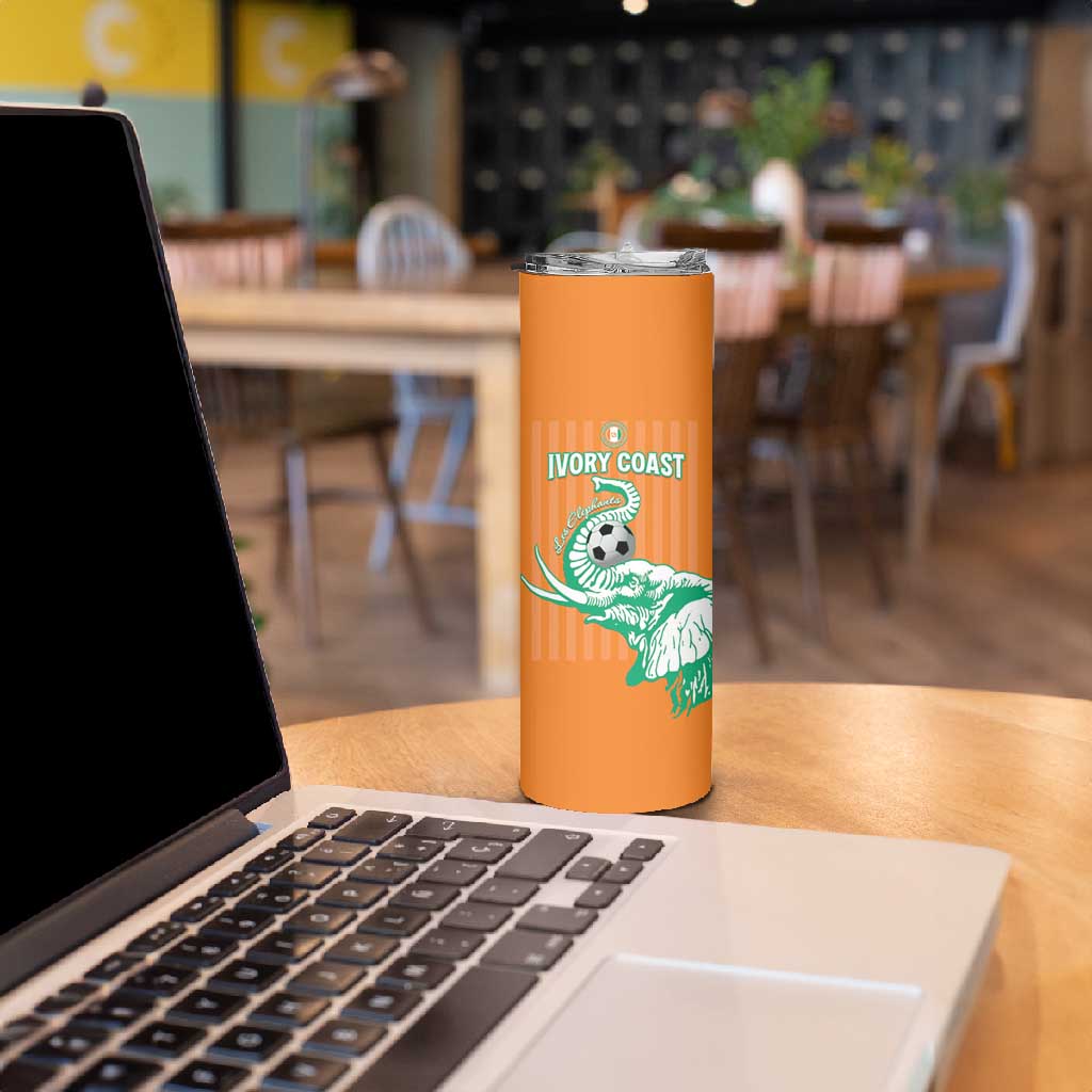 Custom Cote dIvoire Football Skinny Tumbler Les Elephants