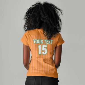Custom Cote dIvoire Football Women V-Neck T-Shirt Les Elephants