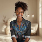 Antigua and Barbuda Cricket Custom Women Casual Shirt Go Falcons - African Pride