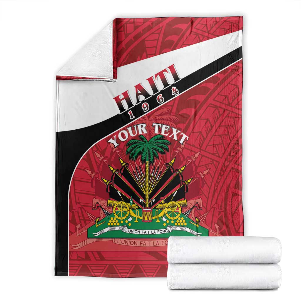 Personalized Haiti 1964 Blanket Coat Of Arms - Polynesian Style - African Pride