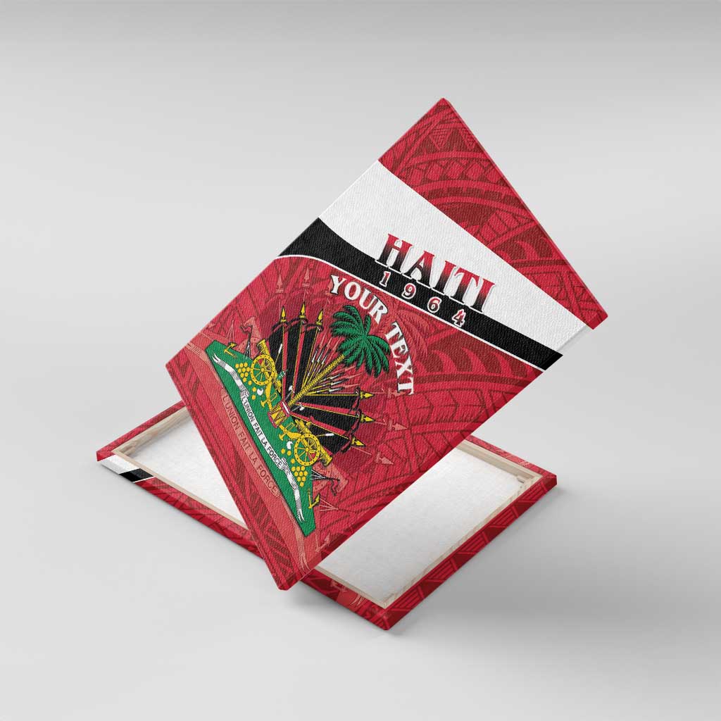 Personalized Haiti 1964 Canvas Wall Art Coat Of Arms - Polynesian Style - African Pride