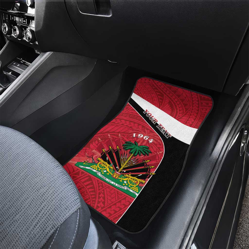 Personalized Haiti 1964 Car Mats Coat Of Arms - Polynesian Style - African Pride